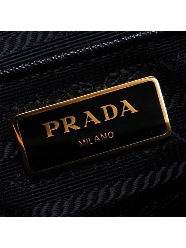 Gold Hardware Milan Logo Tote Bag Black - PRADA - BALAAN 8