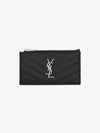 Fragment Quilted Zipper Card Wallet Black - SAINT LAURENT - BALAAN 2