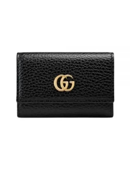 GG Marmont leather key holder black - GUCCI - BALAAN 2