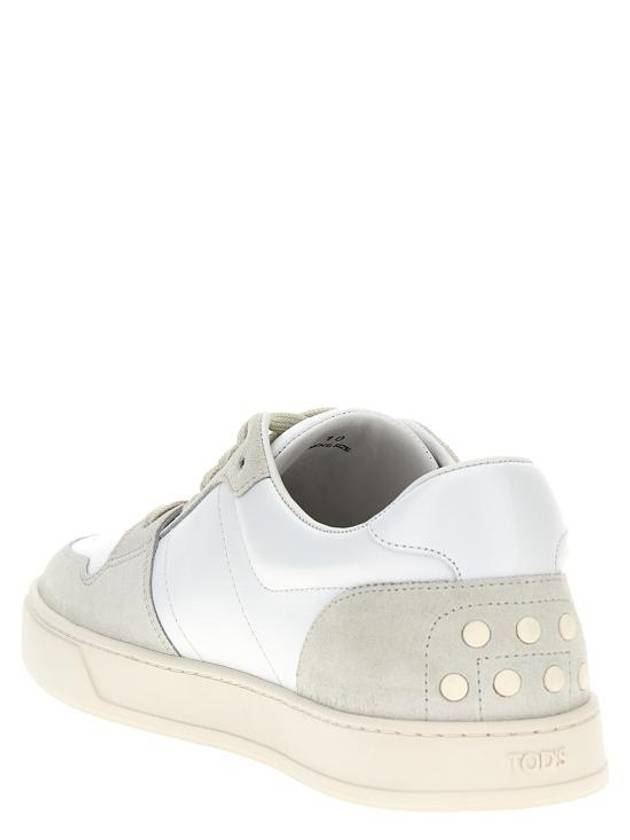 Suede Leather Low Top Sneakers White - TOD'S - BALAAN 4