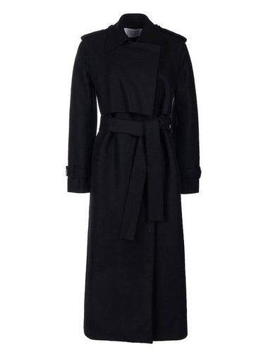 Harris Waff London Belted wool trench coat A1129MLK 199 - HARRIS WHARF LONDON - BALAAN 1