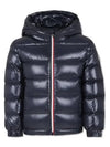 Moncler Kids 6 10 NEW AUBERT Three Stripes Hooded Down Jacket Navy - MONCLER - BALAAN 1