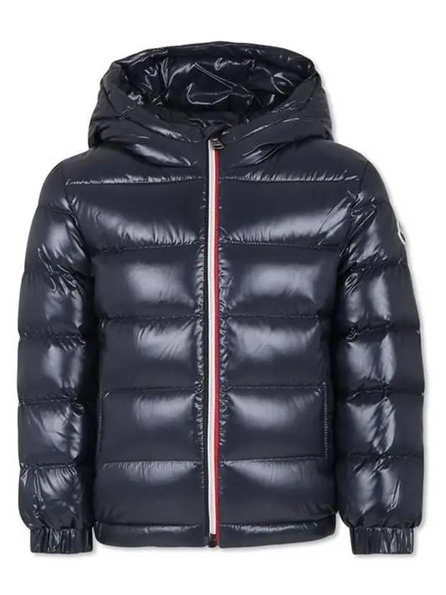 Moncler Junior 12 14 NEW AUBERT Three Stripes Hooded Down Jacket Navy - MONCLER - BALAAN 1