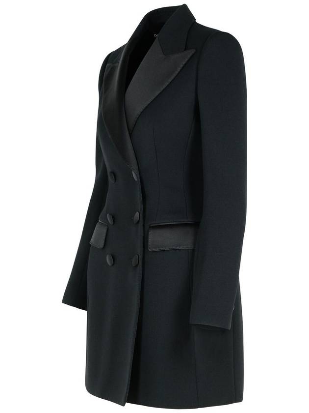 Double breasted tuxedo wool jacket black - DOLCE&GABBANA - BALAAN 3