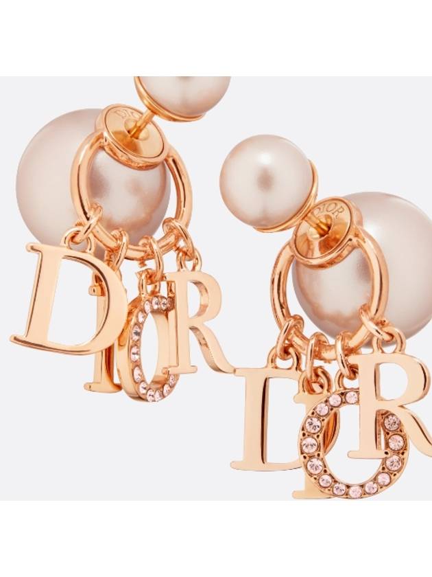 Tribales White Resin Pearls Crystals Earrings Rose Gold - DIOR - BALAAN 4