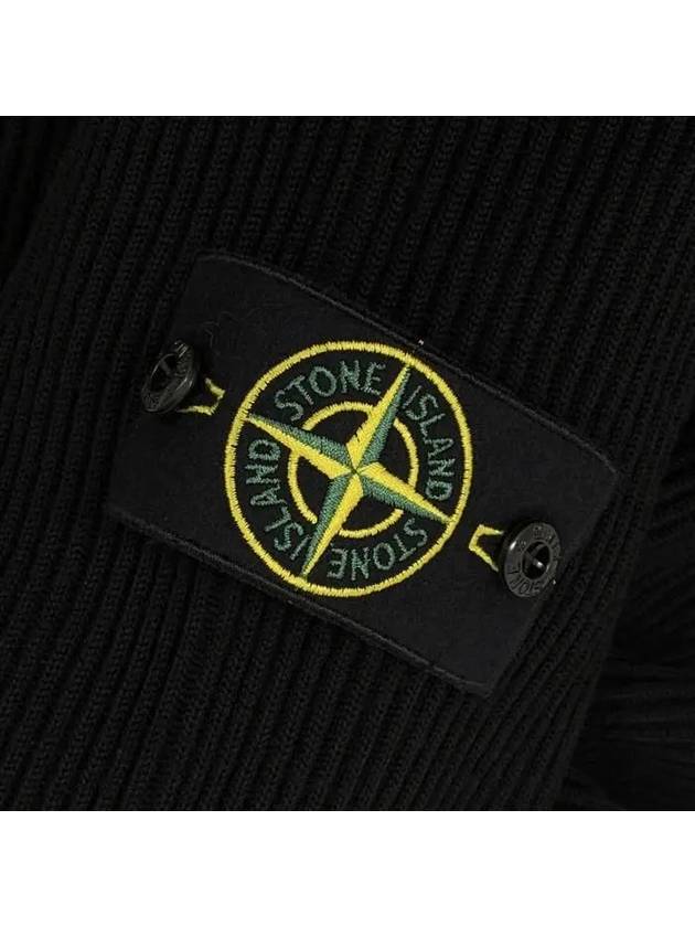 Logo Knit Turtleneck Black - STONE ISLAND - BALAAN 4