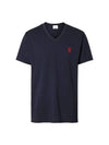 Monogram Motif V-neck Cotton Short Sleeve T-Shirt Navy - BURBERRY - BALAAN 4