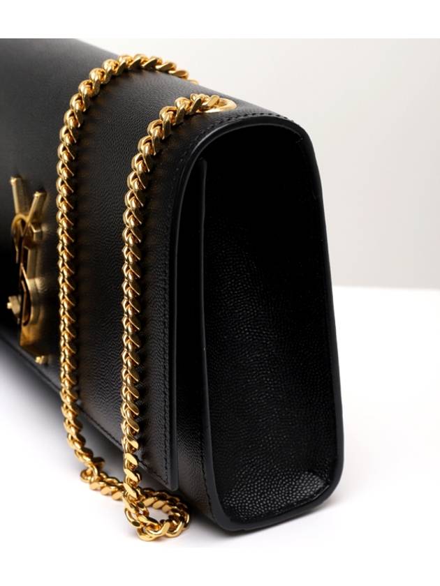 Monogram Kate Chain Gold Hardware Medium Cross Bag Black - SAINT LAURENT - BALAAN 6