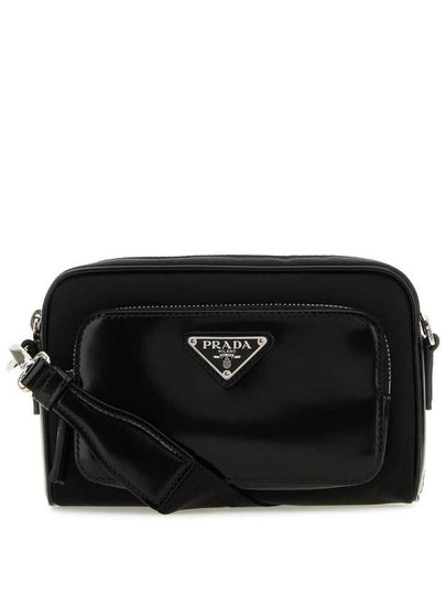 Re-Nylon Brushed Leather Shoulder Bag Black - PRADA - BALAAN 2