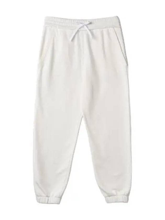 Embroidered Cotton Jogger Pants White - MIU MIU - BALAAN 1