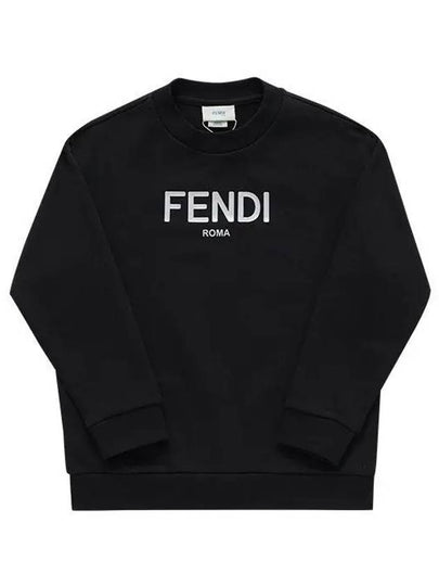 Kids Logo Print Sweatshirt Black - FENDI - BALAAN 2