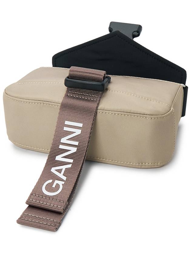 Recycled Tech Satchel Mini Cross Bag Oyster Grey - GANNI - BALAAN 5