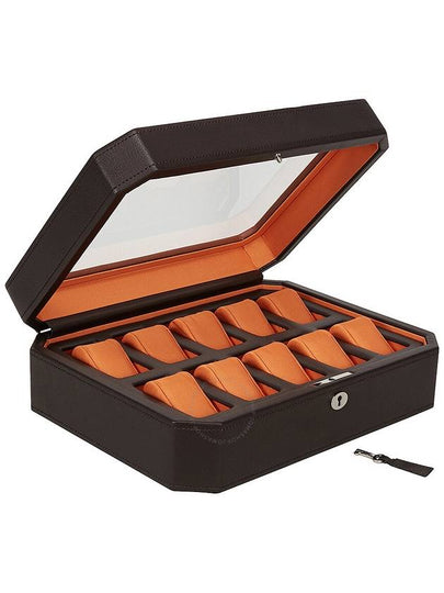 Wolf Windsor Ten Piece Brown/Orange Watch Box 458406 - WOLF - BALAAN 2