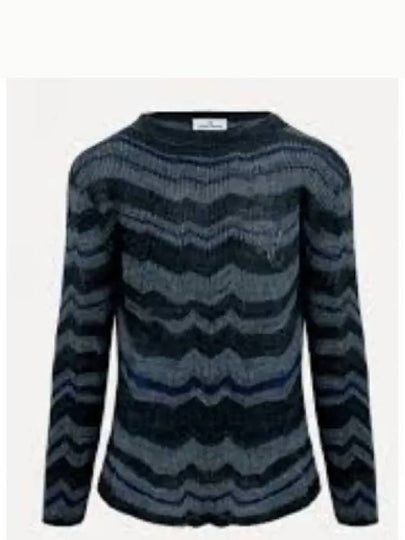 Bedrock Jumper Linen Knit Top Melange Blue - VIVIENNE WESTWOOD - BALAAN 2