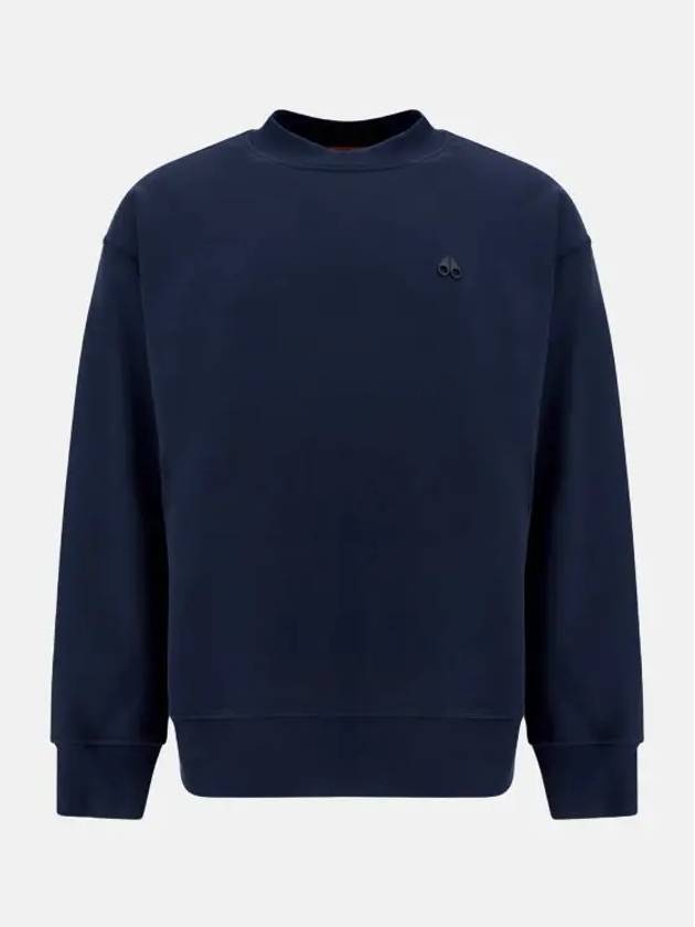 Marine Park Logo Detail Sweatshirt Navy - MOOSE KNUCKLES - BALAAN 4