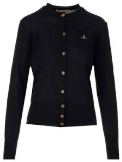 Bea Embroidered Logo Cardigan Black - VIVIENNE WESTWOOD - BALAAN 2