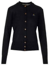 Bea Embroidered Logo Cardigan Black - VIVIENNE WESTWOOD - BALAAN 2