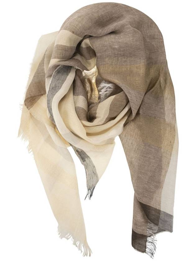 Linen, viscose and lurex blend bob scarf - PESERICO - BALAAN 1