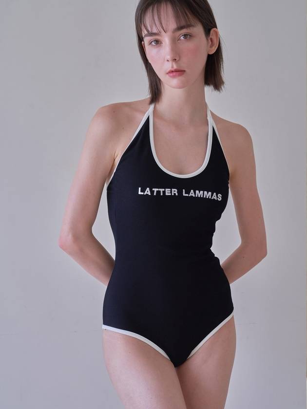 Lettering Knit one piece swimsuit _Black - MADIN - BALAAN 3
