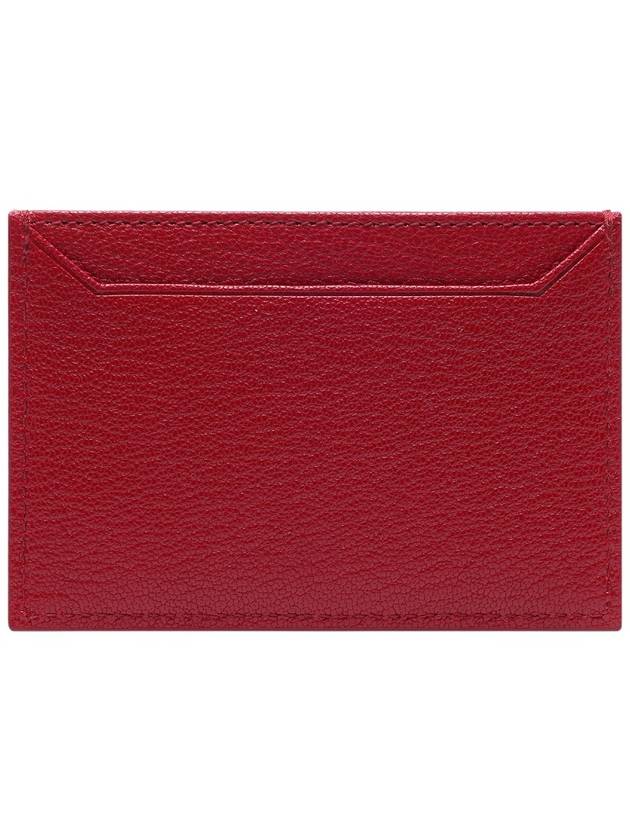 Gold Logo Calfskin Card Wallet Red - PRADA - BALAAN 5