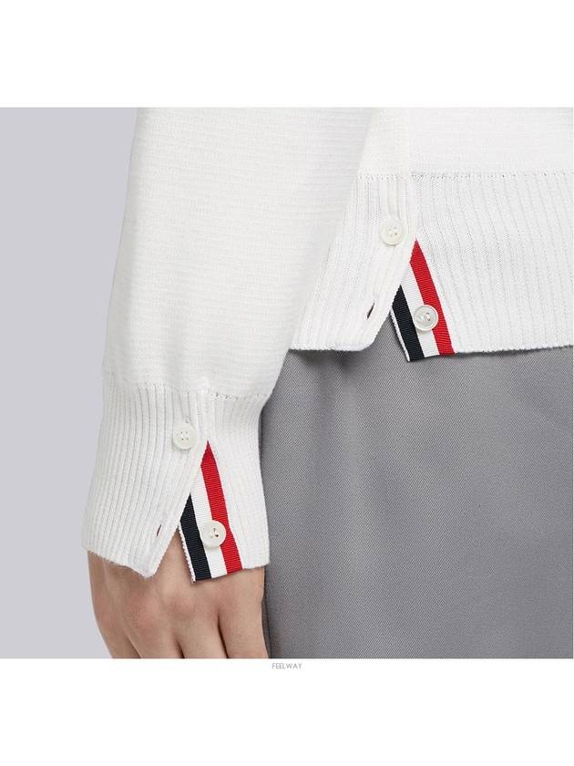 4 Bar Armband Milano Stitch Knit Top White - THOM BROWNE - BALAAN 7