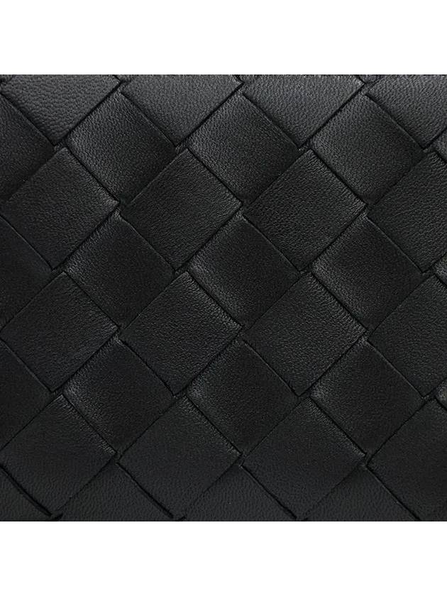 Intrecciato Small Leather Half Wallet Black - BOTTEGA VENETA - BALAAN 3