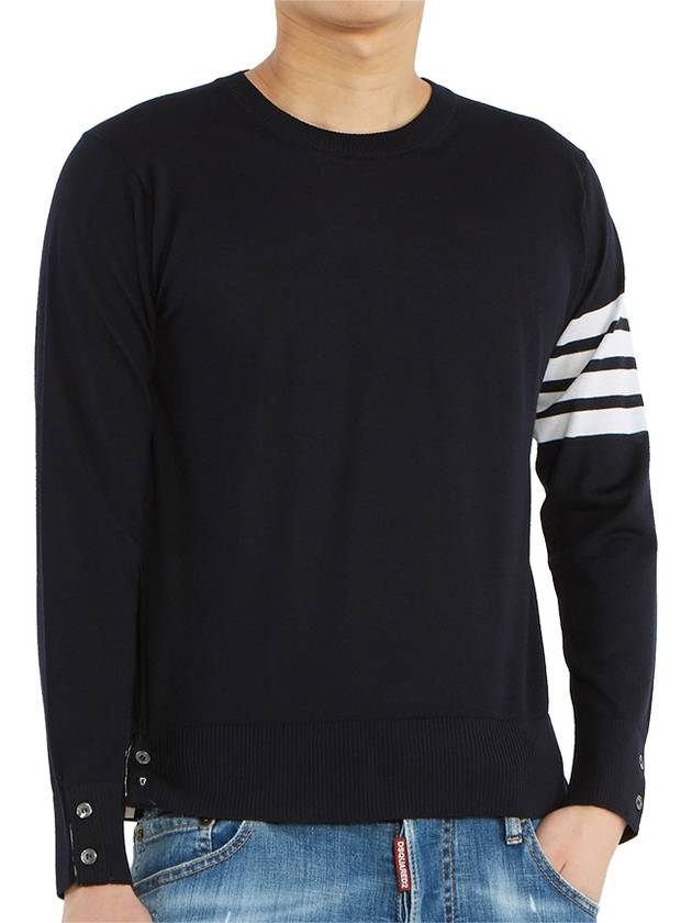 4 Bar Stripe Classic Wool Knit Top Navy - THOM BROWNE - BALAAN 6