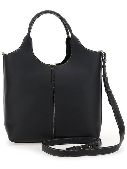 Black Shoulder Bag With Metal Bar With Logo In Leather Woman - TOD'S - BALAAN 2