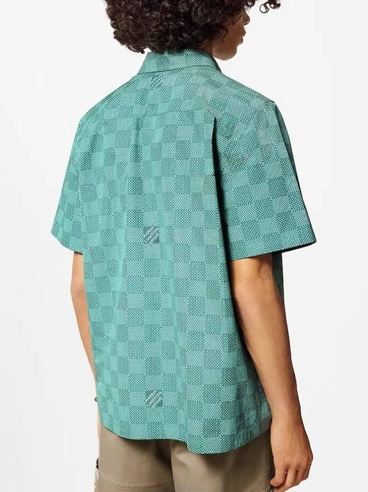 1AFQXY Printed Short Sleeved Cotton Shirt - LOUIS VUITTON - BALAAN 2