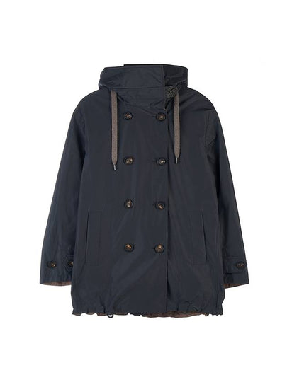 Women's Hooded Jacket Navy - BRUNELLO CUCINELLI - BALAAN 2