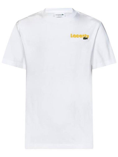 Men's Summer Pack Pigment Print Short Sleeve T-Shirt White - LACOSTE - BALAAN 1