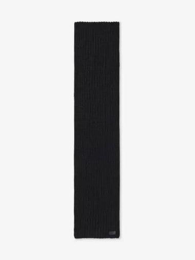 Logo Patch Knit Muffler Black 7991463Y2051000 - SAINT LAURENT - BALAAN 1