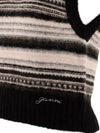 V-Neck Striped Vest Black - GANNI - BALAAN 5