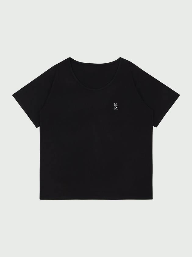 Unisex MVR Logo Wide U-Neck T-Shirt Black - MAVRK - BALAAN 2