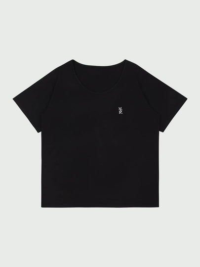 Unisex MVR Logo Wide U-Neck T-Shirt Black - MAVRK - BALAAN 2