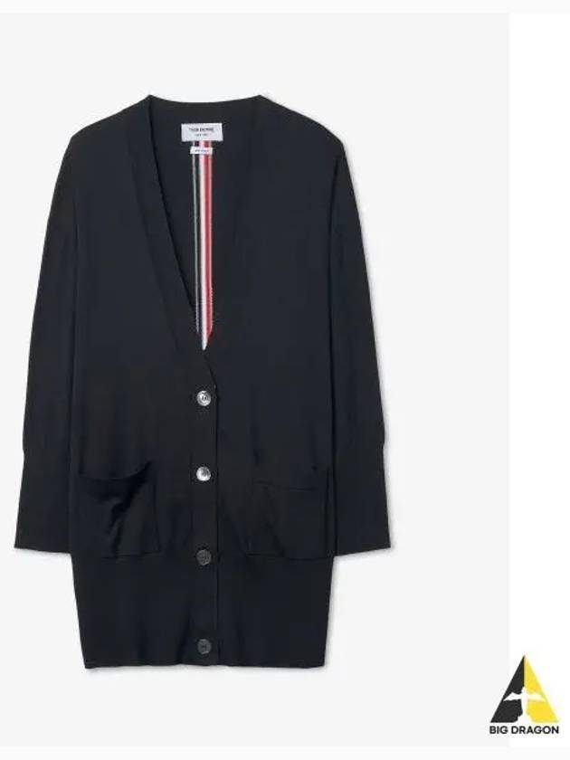 Back Stripe Cardigan Navy - THOM BROWNE - BALAAN 2