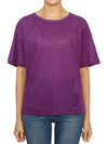 Falla Linen Short Sleeve T-Shirt Purple - MAX MARA - BALAAN 2