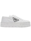 Double Wheel Re-Nylon Gabardine Low-Top Sneakers White - PRADA - BALAAN 2