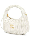 Wander Matelasse Nappa Leather Mini Hobo Tote Bag White - MIU MIU - BALAAN 3