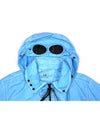 Men's MTTN Lens Wappen Goggles Hooded Jacket Light Blue - CP COMPANY - BALAAN.