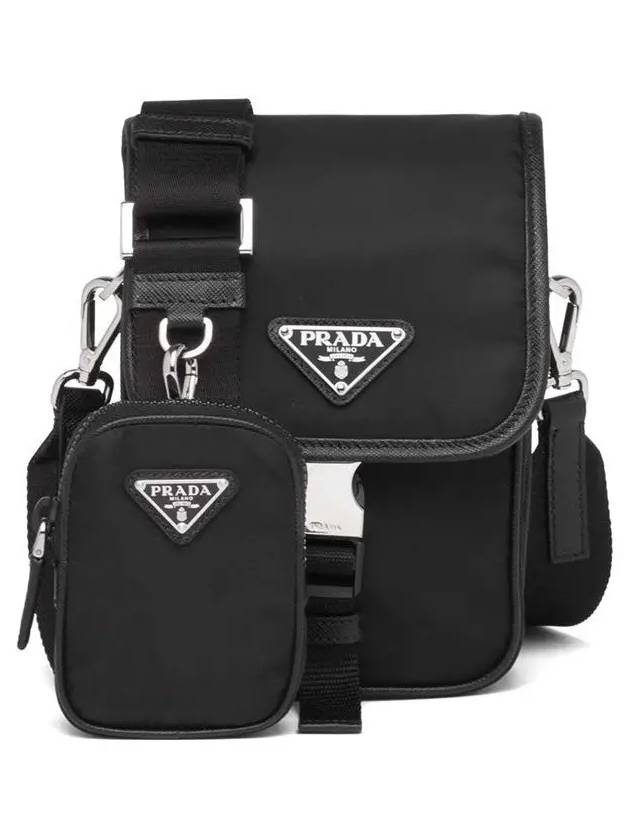 Re-Nylon Saffiano Mini Cross Bag Black - PRADA - BALAAN 3