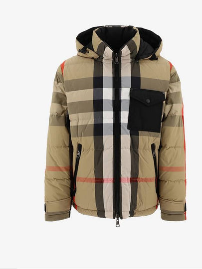 Check Reversible Hooded Padding Beige - BURBERRY - BALAAN 2