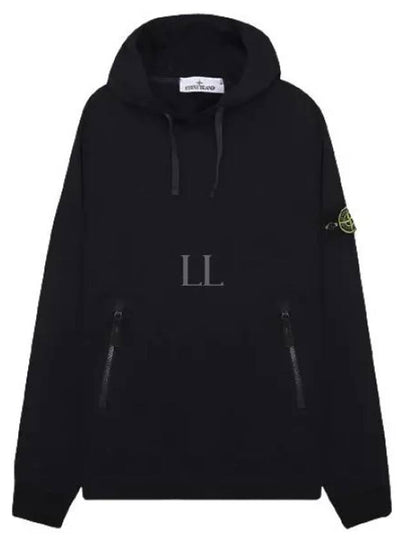 Cotton Waffen Patch Hoodie Navy - STONE ISLAND - BALAAN 2