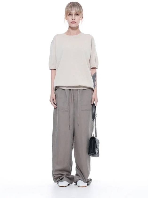 Cool round half knit top beige - CHANCE'S NOI - BALAAN 6