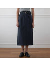 Heavy Chino Midi A Line Skirt Navy - NOIRER FOR WOMEN - BALAAN 1