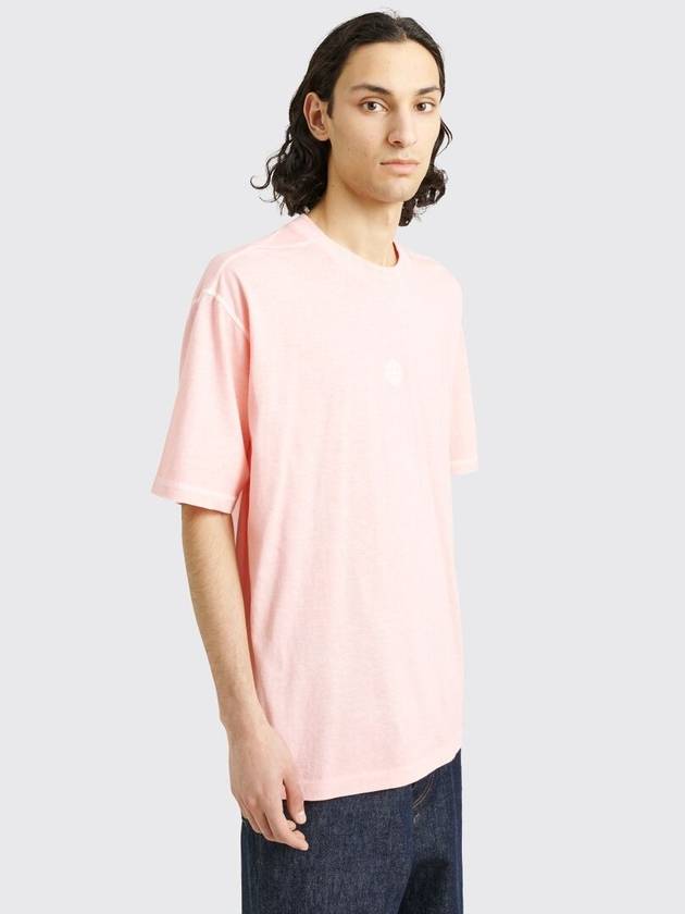 Fissato Effect Compass Embroidery Logo Short Sleeve T-shirt Pink - STONE ISLAND - BALAAN 5