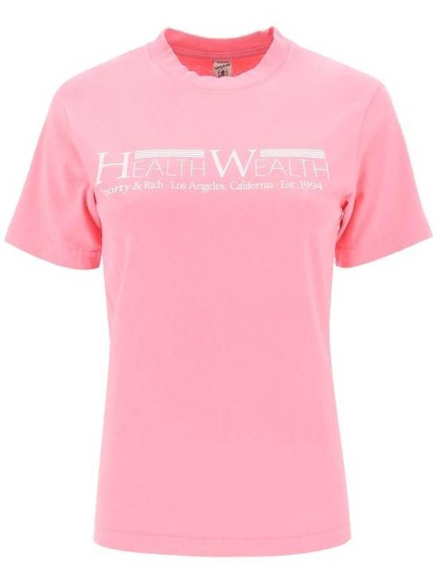 Health Wealth Logo Short Sleeve T-shirt Pink - SPORTY & RICH - BALAAN 1