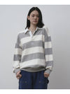 Striped Rugby Collar Sweatshirt Melange Gray - THE GREEN LAB - BALAAN 5