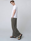 Pleated Wide Pants Khaki - ATHPLATFORM - BALAAN 8