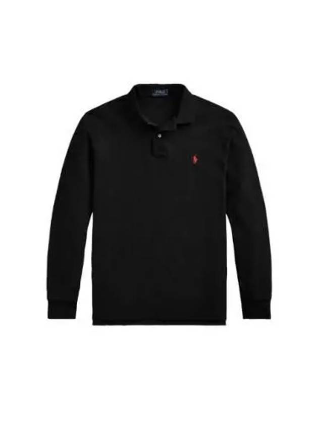 Embroidered Logo Slim Fit Polo Shirt Black - POLO RALPH LAUREN - BALAAN 2